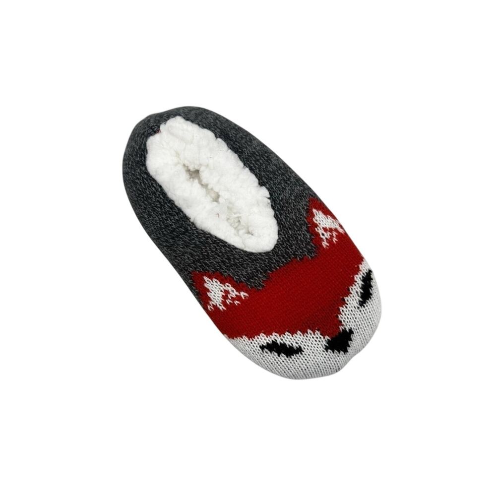 Northeast Outfitters Cozy Cabin Youth Fox Slippers XS Grey